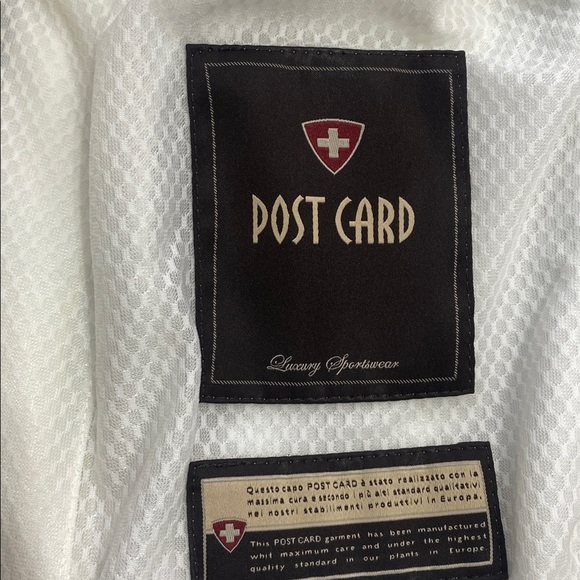 NWT POST CARD White Sleeveless Vest with Black Accents with hoodie - Picture 9 of 11